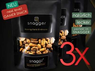 snaggz+ <br/> 3er-Pack Honig Salz Erdnuss