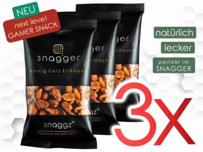 snaggz+ <br/> 3er-Pack Honig Salz Erdnuss