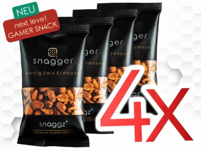 snaggz+ <br/> 4er-Pack Honig Salz Erdnuss