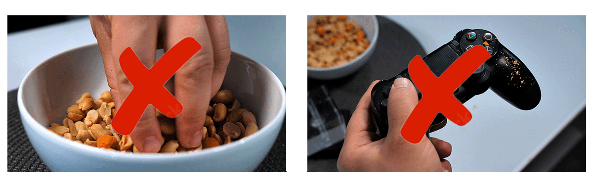 Das Problem: klebrige Finger beim Snacken